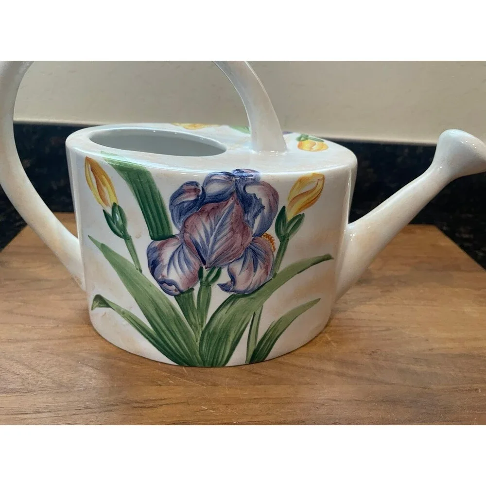 Off 5th ave Italian Ceramic Iris Watering Can 105